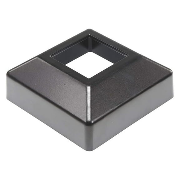 2" Post Flange Cover - Black Post Base Cover Skirt - Single Piece Aluminum Fence Post Cover - Deck & Porch Post Wrap - Outdoor Finishing Kit