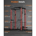 thumbnail image 4 of GARVEE Power Rack Cage,1200lbs Weight Rack with LAT Pulldown & Low Row,Multi-Function Squat Rack with More Training Attachment, 4 of 7