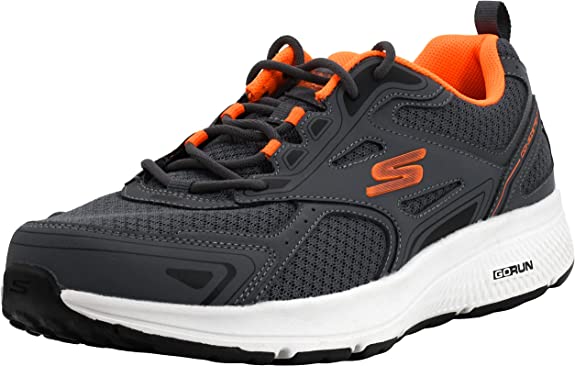 Skechers Mens Go Run Consistent Running  Walking Shoe Sneaker,  Charcoal/Orange, 14 m US