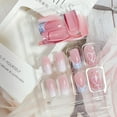 thumbnail image 2 of White French Tip Heart Press On Nails - Medium Square Glossy Nude Acrylic False Nails, 24Pcs style10 24 Fl Oz (Pack of 1), 2 of 4