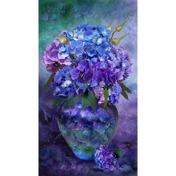 Taladro Pintura Diamante (DE0150) 5D DIY Florero violeta completo Kit de bordado de punto de cruz 50x70cm FLhrweasw Nuevo