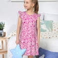 thumbnail image 4 of Vsdgher Awareness Cancer du Sein2 pour Filles Chemises de Nuit Manches Courtes à Volants Robe de Nuit Pyjama pour Fête Pyjama-Moyen, 4 of 6