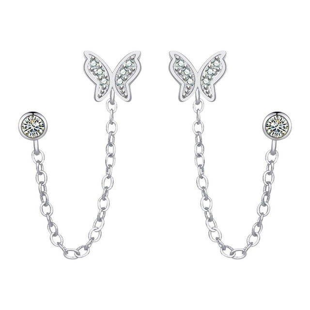 TIMIFIS Earrings Studs Earrings Inlay Zircon Flash Gradient Cicada Wing Earrings For Prom Party Valentine'S Day Gift