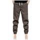 thumbnail image 1 of Pantalones largos para hombre, moda informal, lisos, gruesos, con bolsillos, cordón ajustable, pantalones deportivos cargo para exteriores, pantalones de poliéster para hombre, 1 of 6