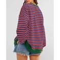 thumbnail image 3 of BTFBM Sweatshirt For Women Summer Crewneck Long Sleeve Oversized Striped Pullover Tops Y2K Clothes Workout Shirt, 3 of 10