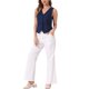 thumbnail image 2 of Chaleco sin mangas de botón, cuello en V, crop, para mujer Inspire Chic, azul profundo, XL, 2 of 6