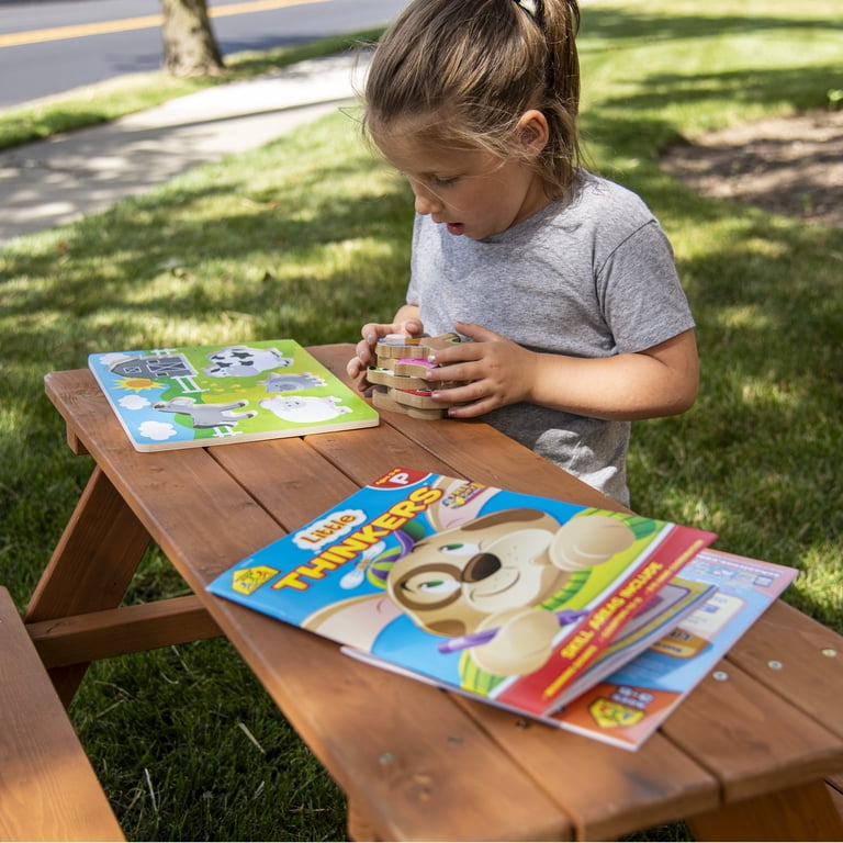 Homeware Kids Wooden Picnic Table with Benches, Brown photo 5