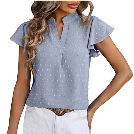 Light Blue XL WIZUTIZ Corset Tops for Women Clearance Sales Loose Fit Shirts Crew Neck Cozy Style Comfy Ladies Tshirts Plus Solid Blouse Plus Size Holiday Beach T-shirt Athletic Plain Short Sleeve Ts