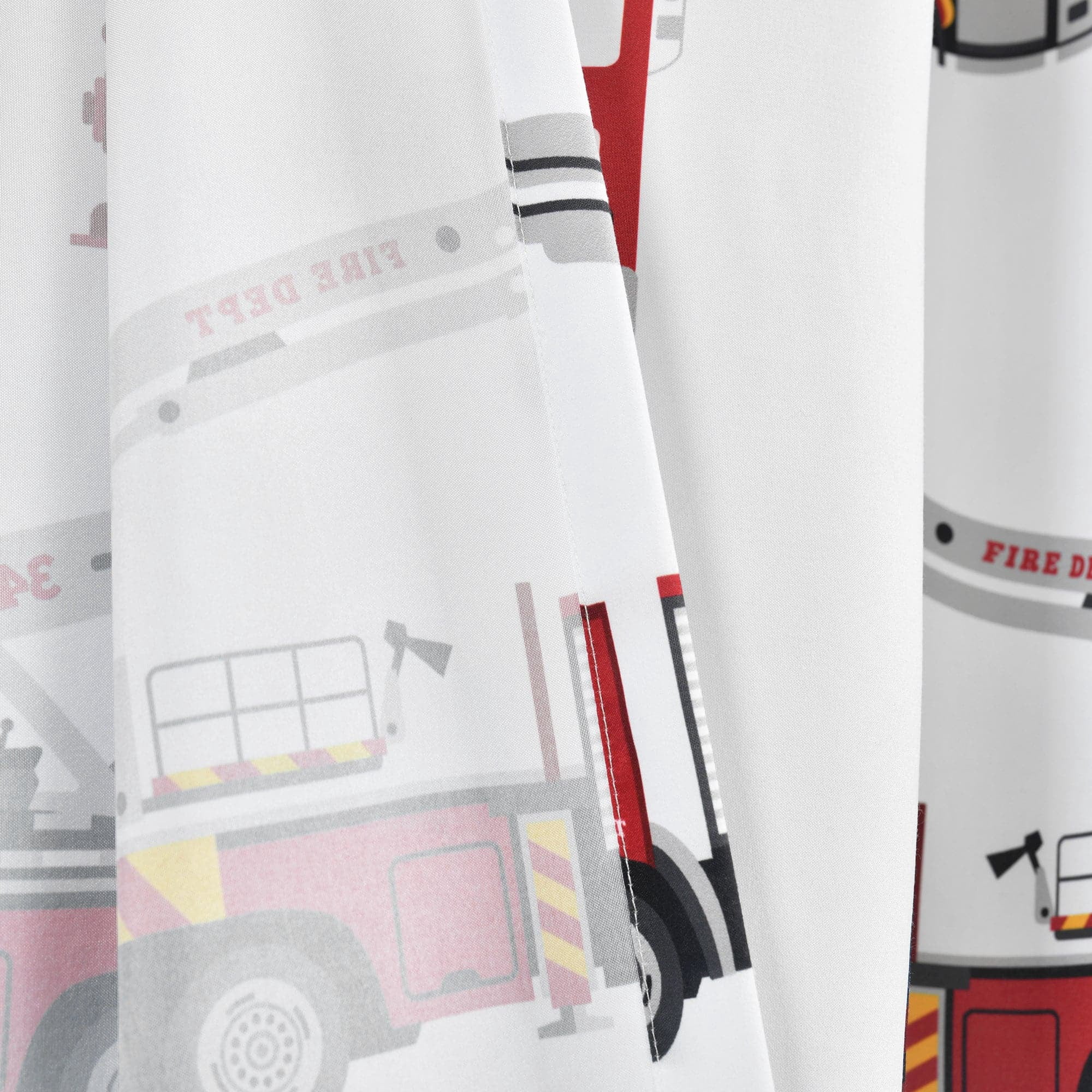 Make A Wish Fire Truck Window Curtain Panels, 84-inches in L, Set of 2