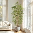 thumbnail image 6 of Artificial Bamboo Tree, Fake Bamboo Plant 7FT Tall with 6 Natural Real Bamboo Trunks, Artificial Tree Indoor Decor Faux Silk Tree for Home Office Living Room Modern Decor, 6 of 11