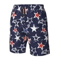 thumbnail image 6 of Uemuo USA Stars Pattern Men's Swim Trunks Hawaiian Beach Bathing Suit Swimsuits Beach Quick-Dry Shorts with Pockets-, 6 of 9
