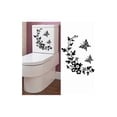 thumbnail image 1 of DIY Butterfly Flower Bathroom Home Decoration Wall Stickers Decorative Toilet Sticker Reliable Quality Durability(Black), 1 of 4