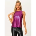 thumbnail image 3 of DARING DIVA Women's Metallic Sleeveless Tank Top XS Hot Pink Shiny, 3 of 6