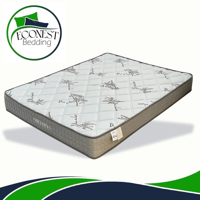 Econest Bedding 10 Inch Hybrid Mattress in a Box, Pocket Coil Mattress, Medium Firm Support, Motion Isolation & Edge Support, (Queen Size)