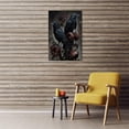 thumbnail image 4 of HFDF Academic Wall Art - Black Crow & Roses Poster Gothic Halloween Room Decor - Raven Couple Dark Forest Canvas Prt - Cottagecore Home Decor for Bedroom & Dorm - 16x20inch Framed, 4 of 6