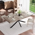 thumbnail image 1 of Taoruifang 55.11″–70.86″ Retro Extendable Dining Table with Hidden Storage – Grey, 1 of 12