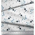 thumbnail image 2 of Soimoi Crepe Silk Fabric Airplane,Guitar Wire & Notes Musical Instrument Print Fabric by The Yard 42 Inch Wide, 2 of 3