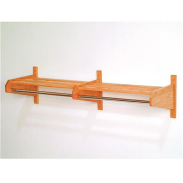 48 in. Oak Coat and Hat Rack in Light Oak