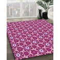 thumbnail image 3 of Ahgly Tapis d'Intérieur Lavable en Machine Carré Transitionnel Moyen Violet Rouge Rose, 3 Pieds Carré, 3 of 7