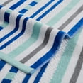 thumbnail image 3 of Bora Bora Oversized Beach Towel, 100% Cotton, Poolside Lounging, Soft, Absorbent, Quick Dry, Medium weight, Cotton Terry, Stitch Stripe Pattern Towels , 2PC Set, Aqua Sky by Blue Nile Mills, 3 of 3