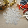 thumbnail image 4 of OEFNTAC Christmas Decor Placemats Round Snowflake Easy To Clean Wipeable Stain-resistants Heat-resistants Table Placemats for Family Gathering and Holiday Christmas Kitchen Decor, 4 of 6