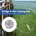 thumbnail image 5 of ﻿ QualyQualy Bridge and Pier Fishing Net Large 32''/39'' Hoop, Foldable Drop Net for Pier Fishing with Rope, Landing Net Soft Steel Hoop and Nylon Mesh, 5 of 8