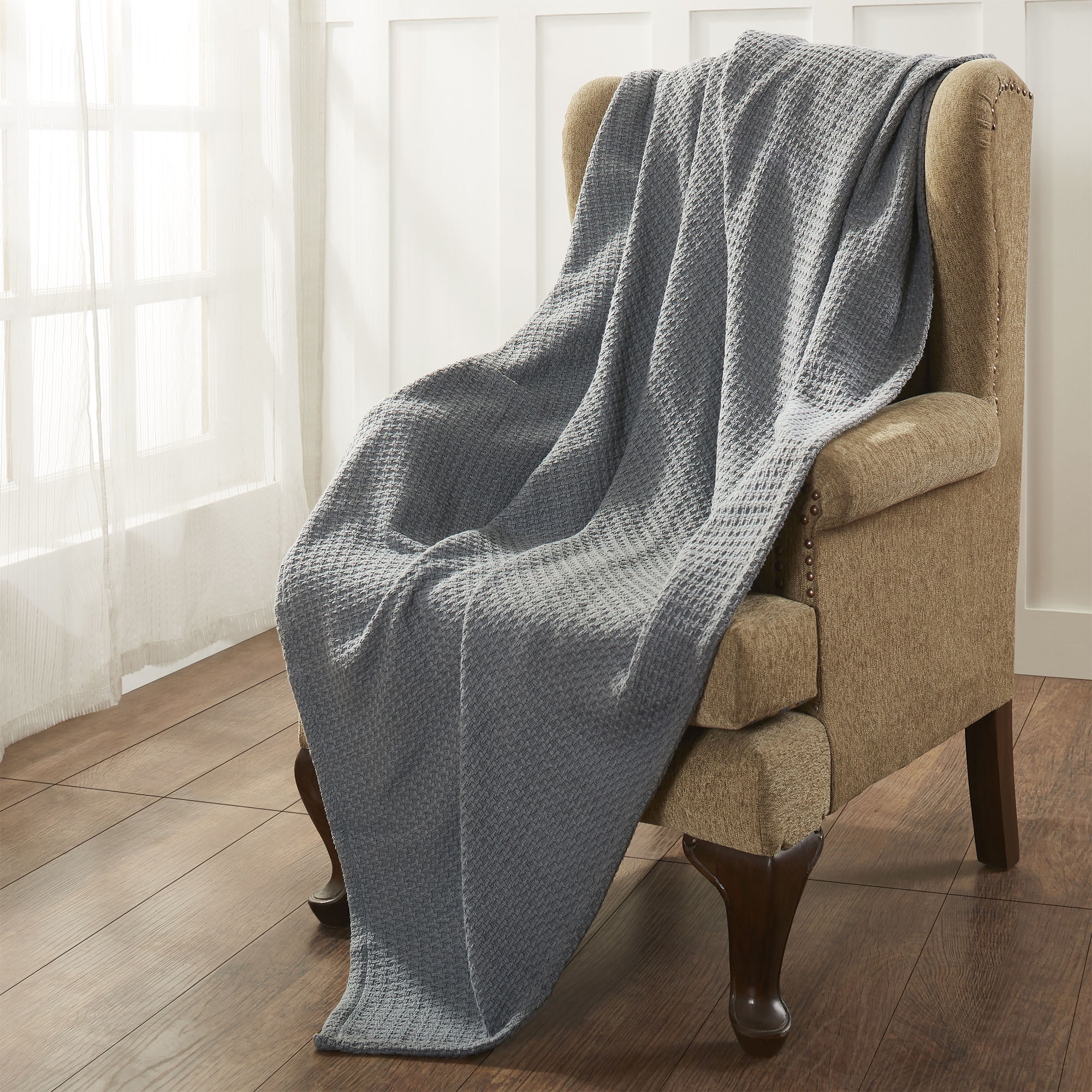 Modern Thread Taupe Waffle Weave 100% Cotton Adult Thermal Blanket, King -  Walmart.com