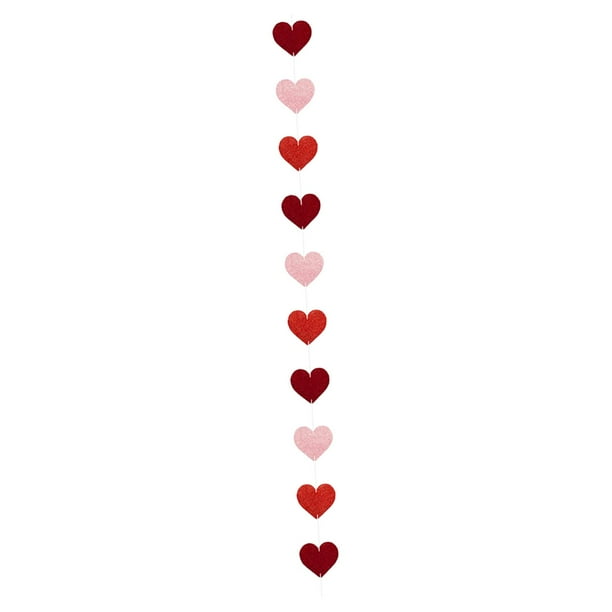 Guirnalda decorativa con diseño de corazones para puertas y ventanas de San Valentín. Vertical