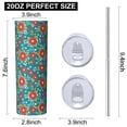 thumbnail image 3 of Pioneer Flower Floral Print Pattern 20oz Skinny Tumbler with Straw & Lid, Double Wall Vacuum Insulated Cup, Leak-Proof, Cup Holder Friendly, Hot 6H Cold 12H, 3 of 6