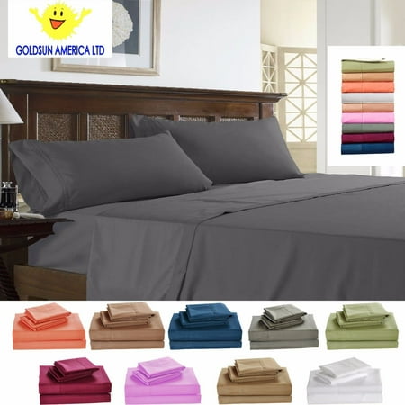 Fieldcrest Flat Sheet - Goldsun Luxury Sheet Set - Deep Pocket - Super Soft Hotel Bedding - Cool & Wrinkle Free - 1 Fitted, 1 Flat, 2 Pillow Cases