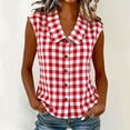 thumbnail image 2 of SROBPTY Womens Tank Tops Print Collared Button Front Sleeveless Summer Shirts for Casual Wear, 2 of 5