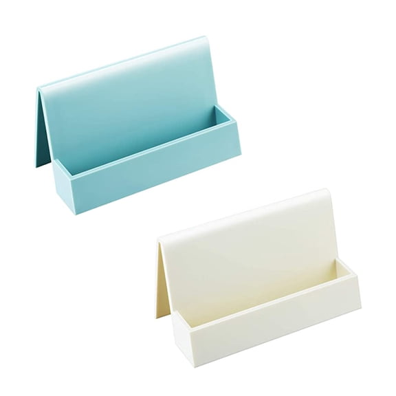 2 Pcs Business Card Case Card Display Rack Executive Desk Accessories Poca Sleeves Office