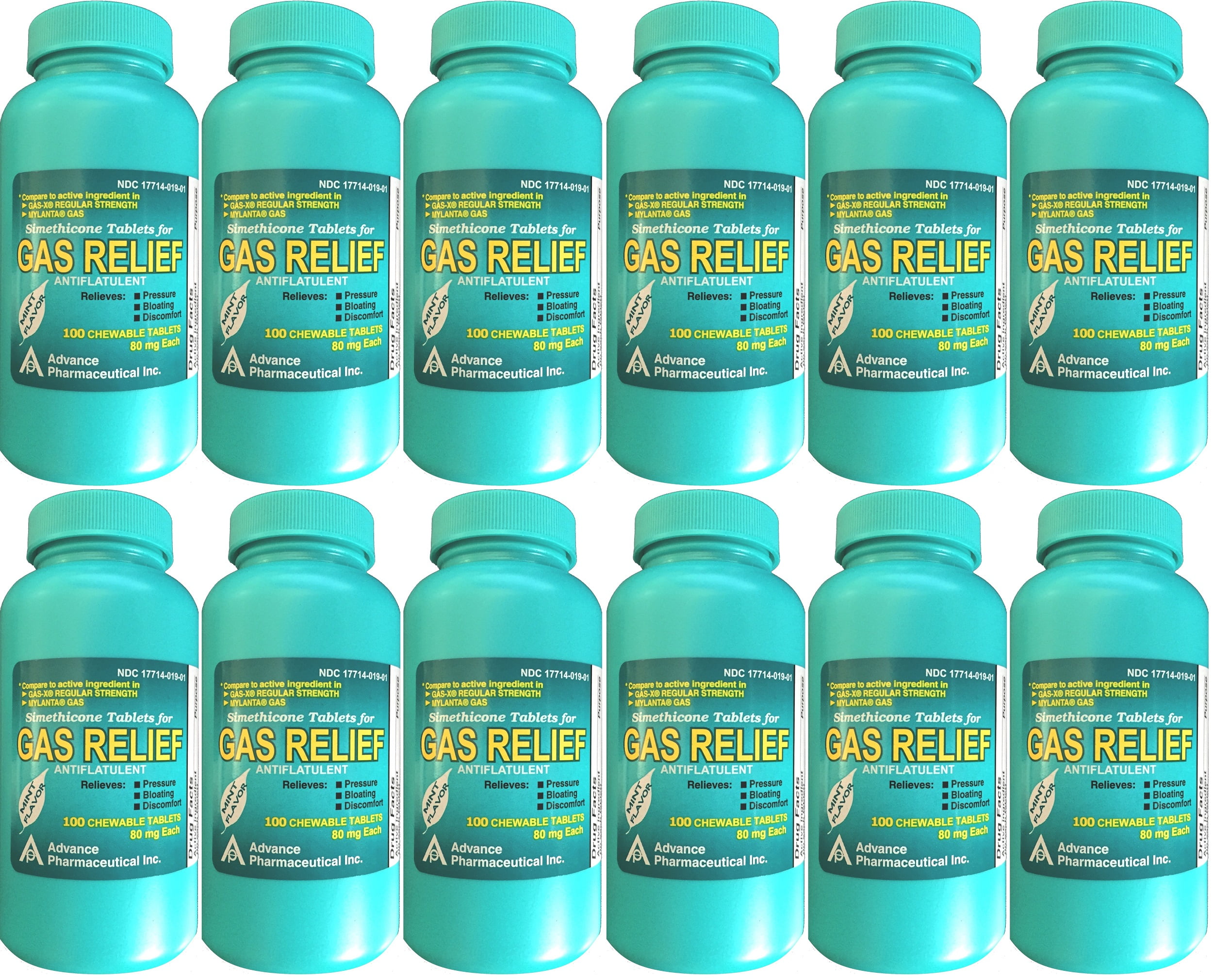 Simethicone 80 mg AntiGas Generic for GasX Gas Relief Mint Chewable