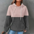 thumbnail image 2 of ShomPort Women's Color Block Hoodies Casual Fall Long Sleeve Sweatshirt with Front Pocket, 2 of 6