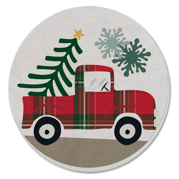 Thirstystone "Plaid Truck" Single Round Stone Coaster