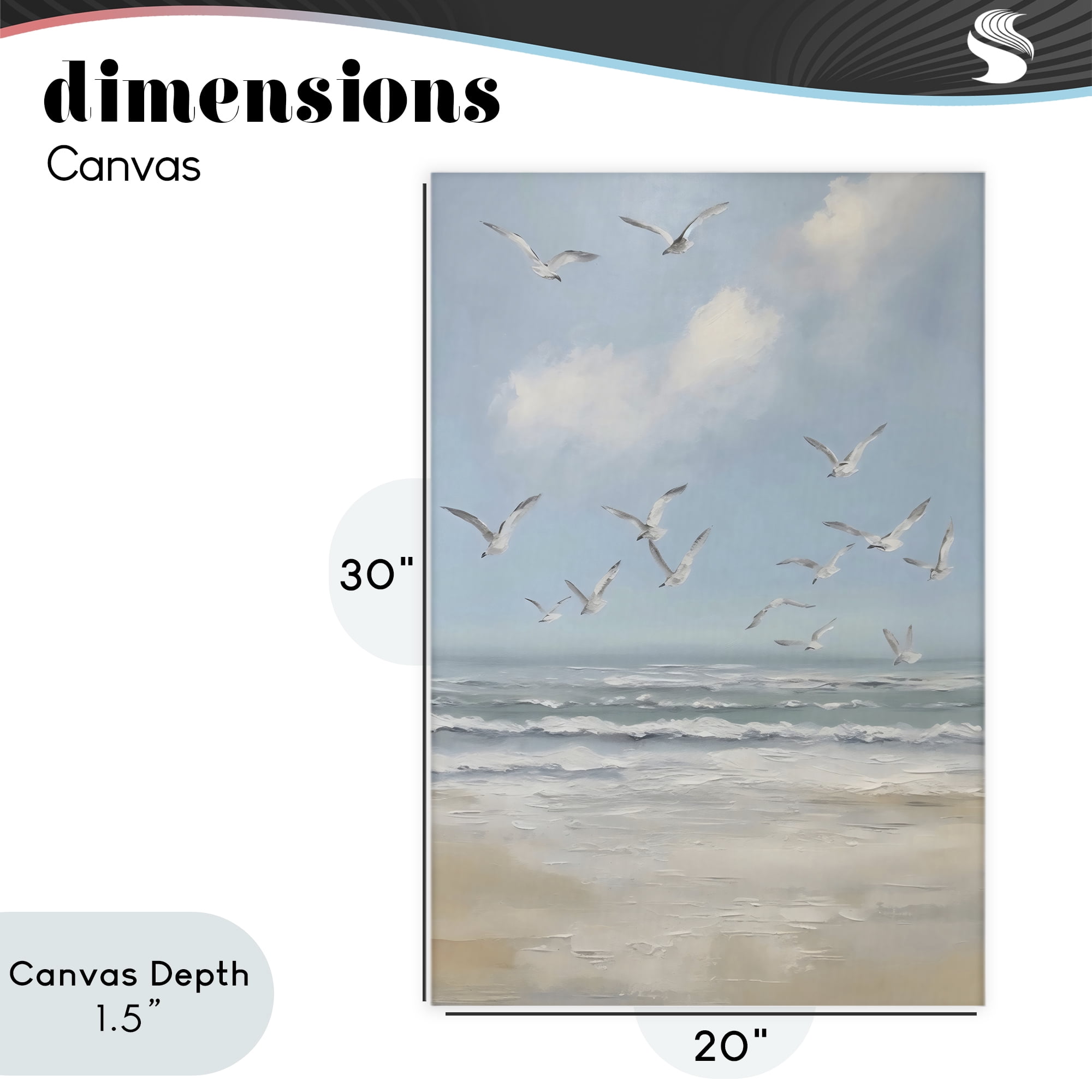 Stupell Industries Ocean Flight Seagulls Canvas Wall Art, design by Creative Studio