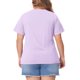 thumbnail image 3 of Camisetas de talla grande para mujeres GRACE & GRANDEUR, básicas, de cuello en V, de manga corta, 2X, morado, 3 of 6
