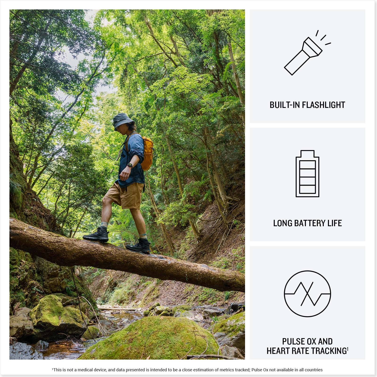 Garmin Instinct 3 - 45 mm, AMOLED Display, 18 Day Battery, Rugged Outdoor GPS Smartwatch, Built-in Flashlight, Alpine Rush Collection Limited Edition Color, Citrine with Citrine Band Bundle