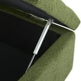 thumbnail image 4 of Ottoman Bench with Storage, Green Boucle Surface & Rubber Wood Legs, 300 lbs Capacity with Pressure Hinges, Button-Tufted Diamond Stitching, for Living Room, Foyer, Bedroom, 4 of 6