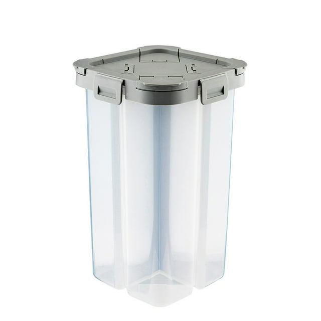TIMIFIS Storage Tanks Airtight Cereal Storage Container, Clear 2.3L Airtight Kitchen Food Storage Container with Lids and Compartments for Grain, Sugar, Flour, Rice, Nut, Snacks