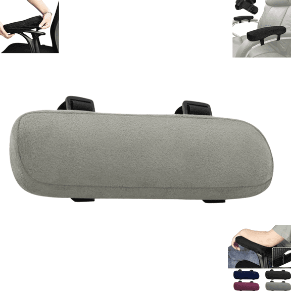 Soft Office Chair Armrest Cushion Pad, Adjustable Detachable Arm Rest Pillow Comfort Elbow Support for Home Desk & Gaming Chair
