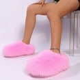 thumbnail image 4 of Women Casual Winter Faux Shearling Mule Slippers, Thick Sole Cozy Indoor Outdoor Shoes, Soft Warm Cloud-Like Comfort Footwear for Relaxed Everyday Wear Pink, 4 of 5