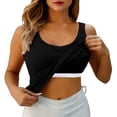 thumbnail image 2 of Women Breathable Stretch Sleeveless Camisoles Detachable Pads Adjustable Thin Straps Light Tops for Daily Walks Resting Gym Training Coffee Shop Casual Shirts (Black,XL), 2 of 9