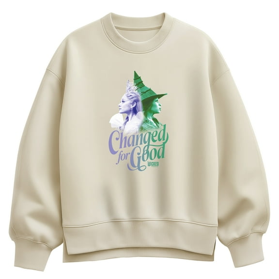 Wicked - Changed For Good - Ladies Oversized Fleece Crew Sweatshirt