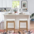 thumbnail image 4 of Linon Cessford 26" Backless Indoor Wood Counter Stool, Rustic Brown/Linen Woven, 1 Stool, 4 of 15