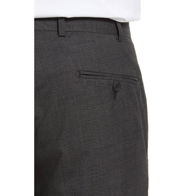 John W. Nordstrom Mens Torino Glen Plaid Wool Pants 44 Black