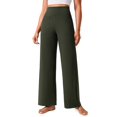 thumbnail image 1 of Pantalones de yoga CRZ YOGA Butterlift, cintura alta, pierna ancha, color oliva, talla M, 1 of 5