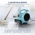 thumbnail image 3 of ALORAIR 600 CFM Air Mover Blower Fan for Industrial, Workshop, and Home Use - 3 Speeds, 5 Adjustable Angles and Daisy Chain - Ideal for Water Damage Restoration and Plumbing - GF600A Blue, 3 of 11
