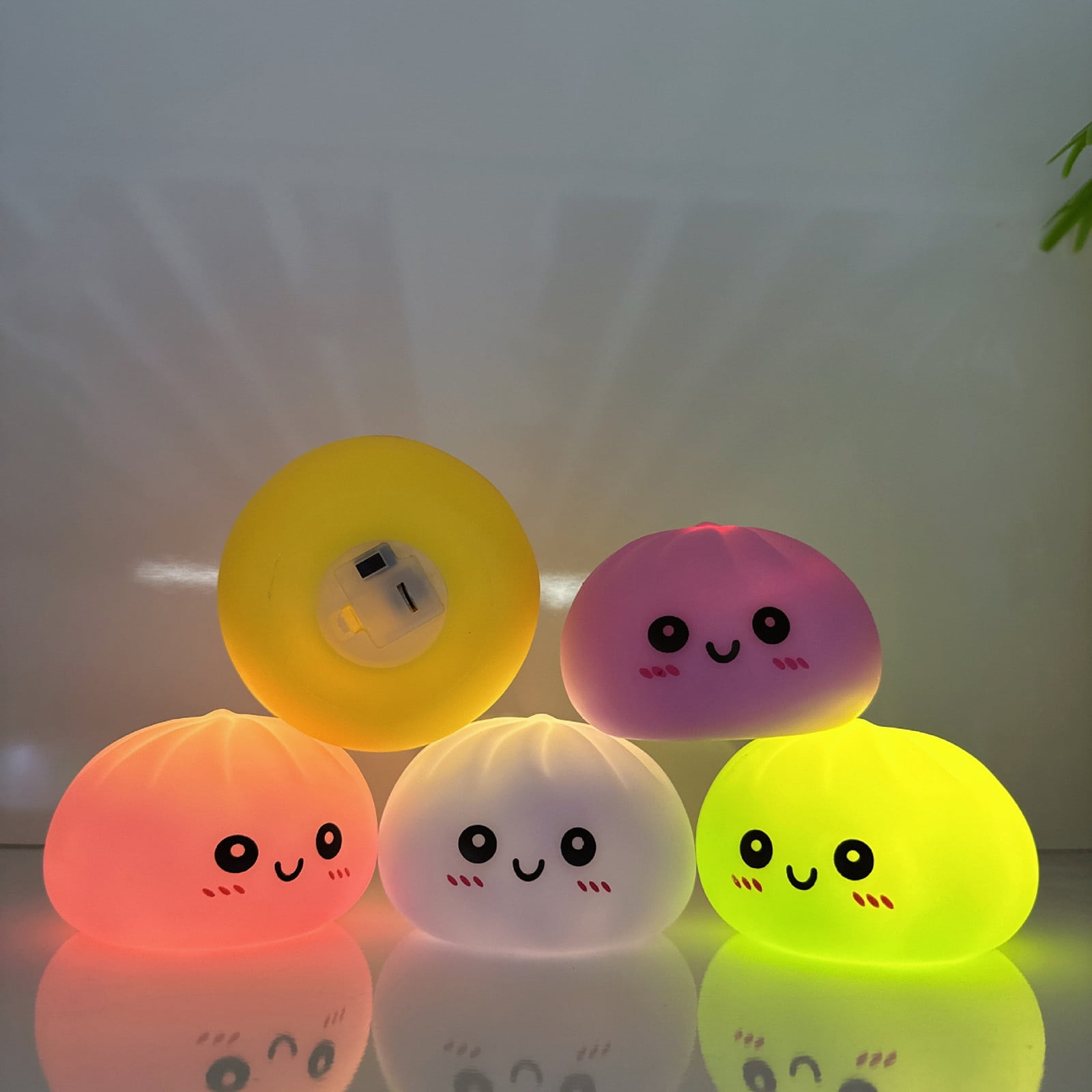 12 Pcs Glowing Cute Dumpling Stress Ball Set, Mystery Decompression Illuminated Bun with Steamed Box, Slow Rising Squeeze Ball for Anxiety Tension Relief, Fidget Sensory T-oy