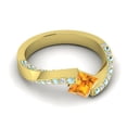 thumbnail image 3 of 1.20 T.C.W Natural Diamond Citrine & Aquamarine Gemstone Luxurious Bridal Ring for her Solid 14K Yellow Gold Size 5.5 by Diamond-Capitals, 3 of 8